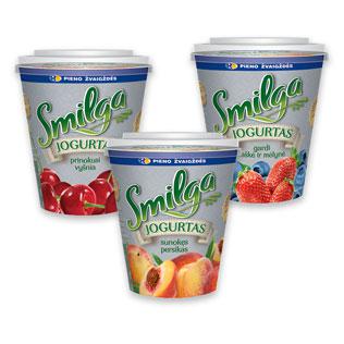 Jogurtas SMILGA su skoniais (3 rūšių), 3,3% rieb., 380 g