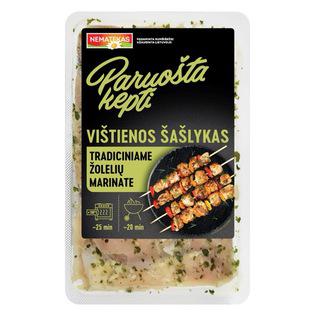 Vištienos šašlykas tradiciniame žolelių marinate PARUOŠTA KEPTI