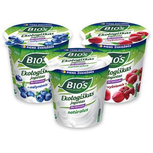 Ekologiškas jogurtas BIO’S (3 rūšių), 370 g