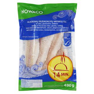 Prekė: Šaldyta rudagalvių menkių filė be odos NOWACO, 490 g