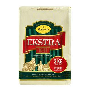 Kvietiniai miltai MALSENA EKSTRA 405D, a. r., 1 kg
