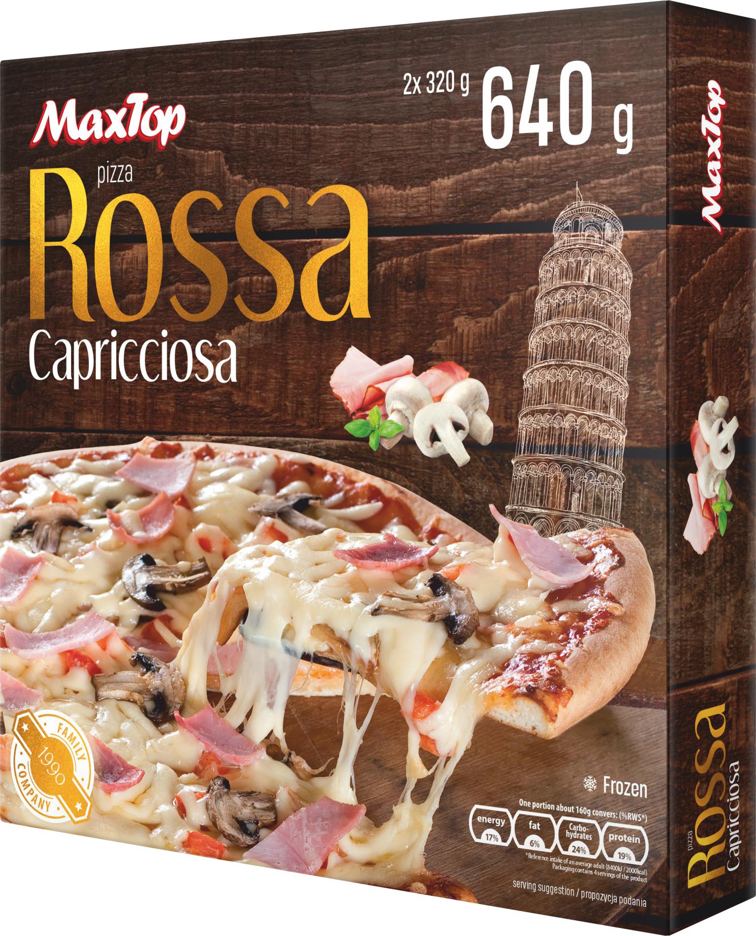 Šaldyta pica ROSSA CAPRICICIOSA MAX TOP, 2 x 320 g/pak.