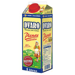 DVARO natūralus pienas, 3,5% rieb., 1 l