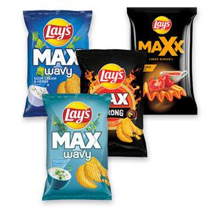 Prekė: Bulvių traškučiai LAY’S MAX arba MAX WAVY, 120 g, 130 g