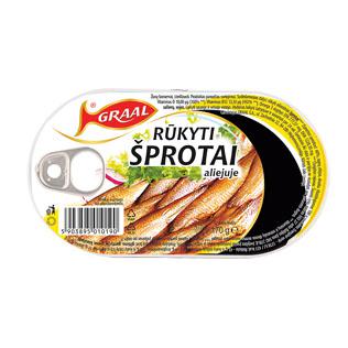 Rūkyti šprotai aliejuje GRAAL, 170 g/pak.