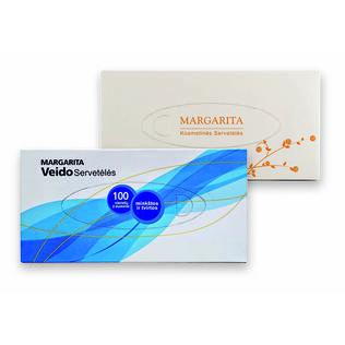 Kosmetinės veido servetėlės MARGARITA (2 rūšių), 2 sl., 100 lap./pak.