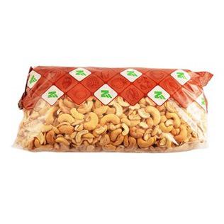 Fasuoti kepinti sūdyti anakardžių riešutai puselėmis N, 1 kg/pak.