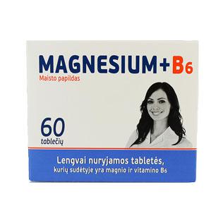 Maisto papildas Magnezium+B6, 60 tabl./pak.