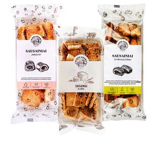 Fasuotiems sausainiams BIRŽŲ DUONA (6 rūšių), 150–400 g/pak.