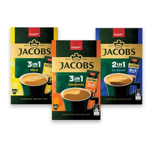 Tirpiosios kavos gėr. pak. JACOBS 3IN1 arba 2IN1 (3 rūšių), 222-252 g