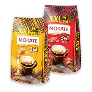 Tirpusis kavos gėrimas MOKATE XXL 3IN1 (2 rūšių), 24 x 17 g, 410 g/ pak.