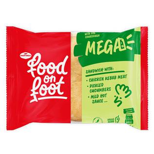 Sumuštinis su vištiena ir agurkais MEGA FOOD ON FOOT, 255 g