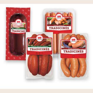 K. r. ir v.TRADICINĖMS dešr,, dešrel. ir sardel. (5 rūšių), 90 g, 730 g, 780 g, 800 g