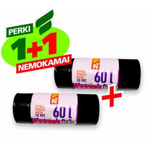 Šiukšlių maišai N, 60 l, 20 vnt./pak.