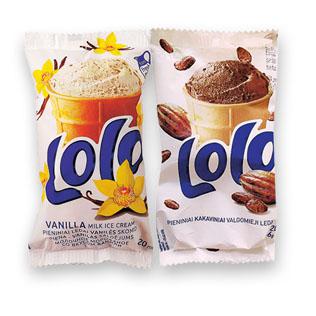 Pieniniai ledai vafliniame puodelyje LOLO, 2 rūšių, 120 ml