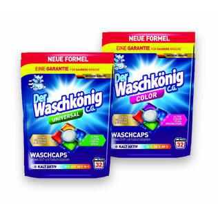 Skalbimo kapsulės DER WASCHKONIG UNIVERSAL arba COLOR, 32 vnt./pak.