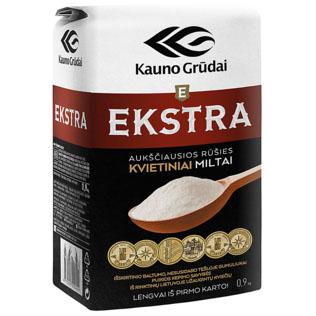 Kvietiniai miltai 405D EKSTRA KAUNO GRŪDAI, 0,9 kg