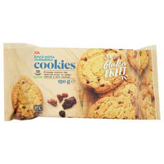 Prekė: Sausainiai Be Glitimo Su Pieniško Ir Juodo Šokolado Gabalėliais Ica, 150 G