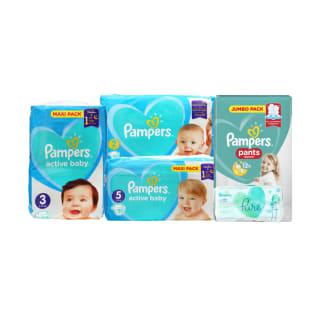 Prekė: Sauskelnėms Pampers Active Baby Dry, Sauskelnėms-Kelnaitėms Pampers Jumbo Pack, 2-7 Dydžiai; 43-76 Vnt. Bei Kūdikių Servetėlėms Pampers (22 Rūšys)
