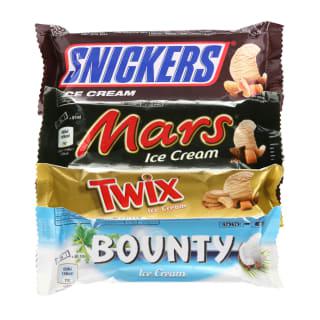 Prekė: Ledai Snickers, Mars, Twix Ar Bounty (4 Rūšys)