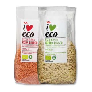 Prekė: Ekologiški Lęšiai I Love Eco, 400 G (2 Rūšys)