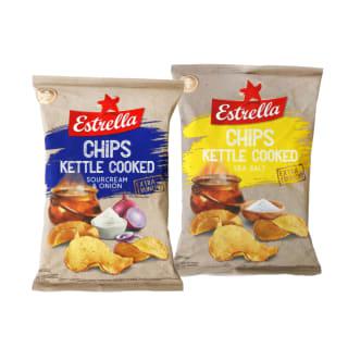 Bulvių Traškučiai Estrella Kettle, 120 G (2 Rūšys)