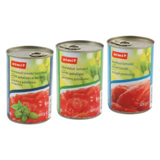 Konservuotiems Pomidorams Rimi, 400 G (4 Rūšys)